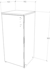 Comoda Creta, O Usa, Stejar Bronz, 40 x 42 x 90 cm