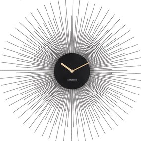 Ceas de perete Karlsson Peony Large, negru, ø 60 cm