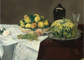 Tablou - Edouard Manet, Still Life with Melon and Peaches, reproducere (70x50 cm)