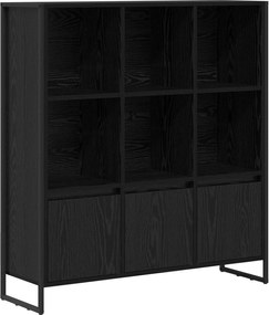 vidaXL Dulap pentru cărți 2 pcs Stejar Negru 99,5 x 30 x 108 cm