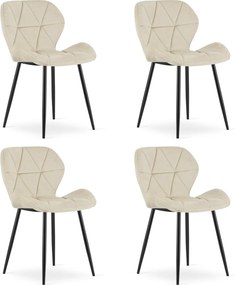 Set 4 Scaune Bucatarie/Dining Miller Catifea Bej