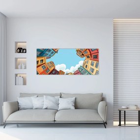 Tablou - Între case (120x50 cm)