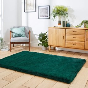 Covor Think Rugs Super Teddy, 80 x 150 cm, verde smarald