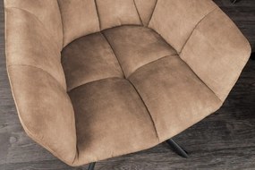 Set de 2 scaune pivotante PAPILLON catifea greige/ negru