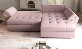 Colțar extensibil dumonde cu ladă de depozitare si sezut confortabil din spuma high-density, Loana Enjoy Flamingo II 270x185 cm