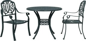 vidaXL Set bistro din 3 piese, cadru din aluminiu, Verde