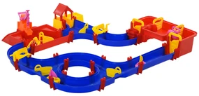 Playset pentru apa 78 Piese HOMCOM pentru Copii 3-6 Ani, 123x90x7cm, Albastru si Rosu | Aosom RO