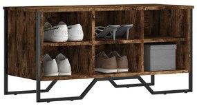 vidaXL Pantofar, stejar fumuriu, 90x38x45,5 cm, lemn compozit