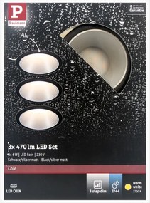 Paulmann 93408 - Set 3x LED 6,5W IP44, luminar baie COLE, dimabil, 230V
