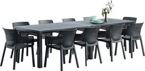Set de mobilier de grădină Jueva cu 10 locuri, grafit