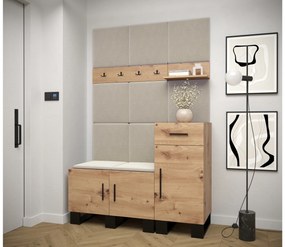 Set mobilier pentru hol Amanda 5 (Stejar artisan + bej). 1085893