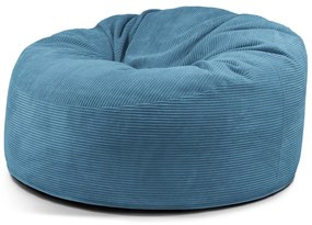 Fotoliu bean bag albastru cu tapițerie din catifea reiată Om 135 – SLOWDOWN