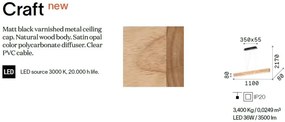 Lustra LED suspendata design natural lemn Craft sp