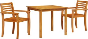 vidaXL Set de masă pentru grădină 3 pcs Maro Lemn Solid de Acacia