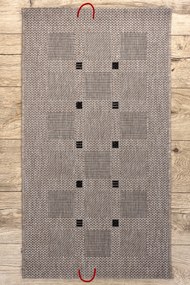 Covor sisal Floorlux 20079 Pătrat argintiu si negru - SECUNDAR-COTATI PRODUSUL