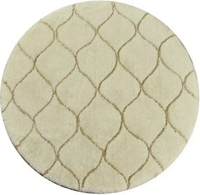 Covoras baie INFINITY, 90x90 cm, forma rotunda, acril, bej