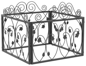 Outsunny Garduri pentru Grădină Exterioară de 4 Panouri 57x47,5 cm Garduri Decorative de Grădină din Oțel cu Unghi Ajustabil Negru | Aosom Romania