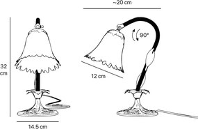 Veioza, Lampa de masa din alama cu detalii gravate Dalida