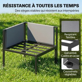Outsunny Set mobilier de grădină Canapea colț exterior 6 piese Perne 10cm Masă înaltă și 2 taburete Gri | Aosom Romania