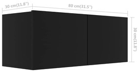 Comoda TV, negru, 80 x 30 x 30 cm, PAL 1, Negru, 80 x 30 x 30 cm