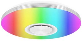 Plafonieră LED RGBW reglabilă cu boxă, LED/60W/230V, albă + telecomandă