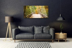 Tablouri acrilice Forest Podul Arhitectura Brun Verde