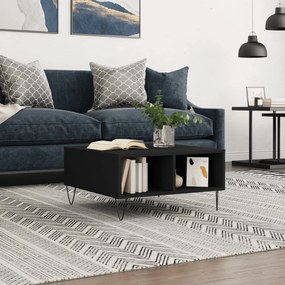 827037 vidaXL Masă de cafea, negru, 60x60x30 cm, lemn compozit