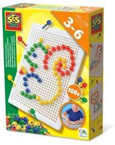 Set creativ mozaic pentru copii - Tabla compacta mozaic cu peg-uri colorate