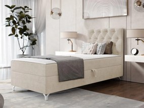 Pat de o persoană 80 cm Jenaks 1 (Bej) (cu somieră și saltea) (cu sp. depozitare) (D). Promo -17%. 1103582