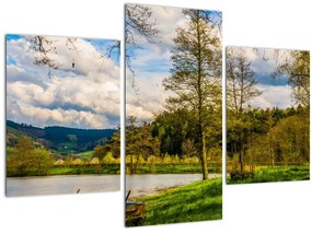 Tablou - Barcă pe lac (90x60 cm)