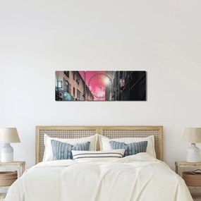 Tablou - Artificii din Marseille (cu ceas) (90x30 cm)