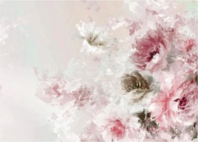 Tablou pe sticlă - Pictura flori roz (70x50 cm)