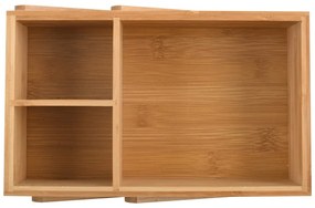 Organizator de baie în culoare naturală pentru cosmetice, din bambus Isalys – MSV