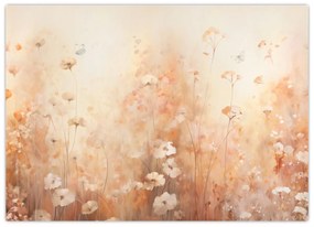 Tablou pe sticlă - Model de flori sălbatice (70x50 cm)