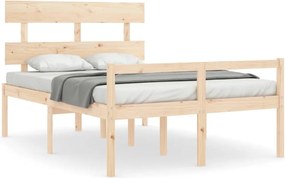 vidaXL Cadru de pat senior cu tăblie, 140x190 cm, lemn masiv