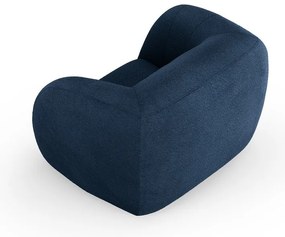 Fotoliu albastru cu tapițerie din stofă bouclé Essen – Cosmopolitan Design