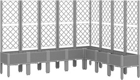 vidaXL Jardinieră de grădină cu spalier gri deschis 200x160x142 cm PP