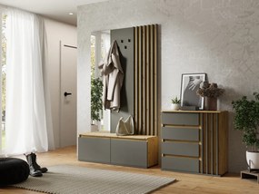 Set pentru hol, grafit/stejar artisan, DERIS