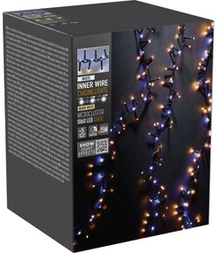 Lanț luminos exterior Waterfall, 15 m, 1060 LED, alb cald și alb rece, temporizator, IP44, 15 m