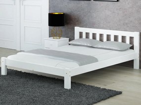 Pat din lemn Ofelia 140x200 alb cu somieră