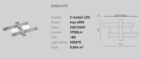 Plafoniera LED DOHA P otel, alb, negru sau gri dove