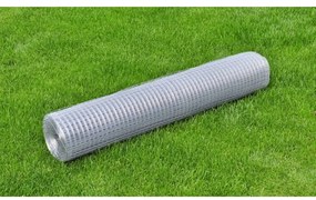 vidaXL Plasă de sârmă găini, argintiu, 10 x 1 m, oțel galvanizat