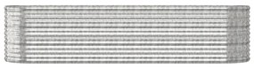 Jardiniera argintiu 296x80x68 cm otel vopsit electrostatic 1, Argintiu, 296 x 80 x 68 cm