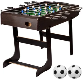 Masă de fotbal Belfast, 121x101x79 cm, pliabil, lemn închis la culoare