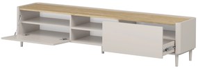 Comodă TV Elivo 220 cm pe picioare - cașmir / stejar uleiat