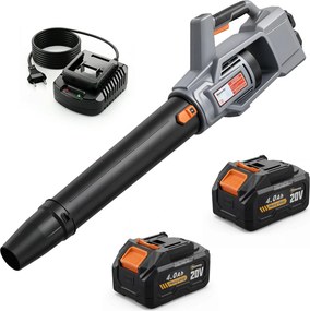 Outsunny Suflător cu Baterie 36V, Suflător de Frunze cu 2 Baterii 4Ah, Motor Brushless 1000W, 3 Niveluri de Viteză 270 km/h, Turbo Boost, Încărcător, Ușor, pentru Grădină, Frunze, Zăpadă, Praf | Aosom Romania