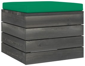 Taburet de gradina din paleti cu perna, lemn de molid 1, Verde