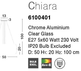 Lustra design modern Ã˜50cm Chiara NVL-6100401