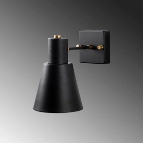 Aplică de perete neagră/aurie ø 14 cm Funnel – Opviq lights
