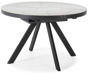 Masă de dining rotundă extensibilă cu blat ceramic cu blat suplimentar ø 120 cm Bela – Marckeric
